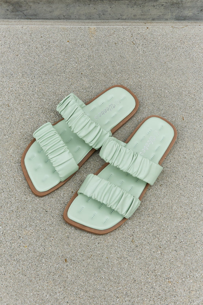Weeboo Double Strap Scrunch Sandal in Gum Leaf - Scarlet Avenue