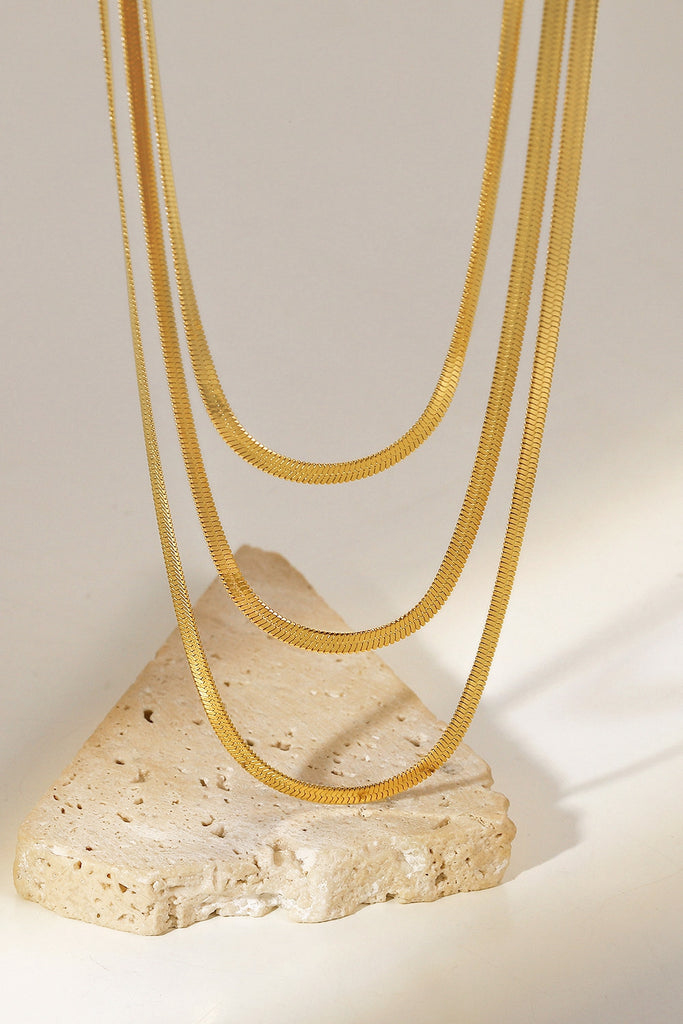 Triple-Layered Snake Chain Necklace - Scarlet Avenue