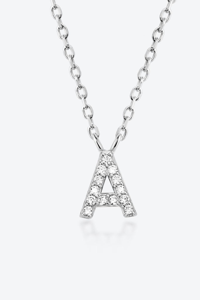 A To F Zircon 925 Sterling Silver Necklace - Scarlet Avenue