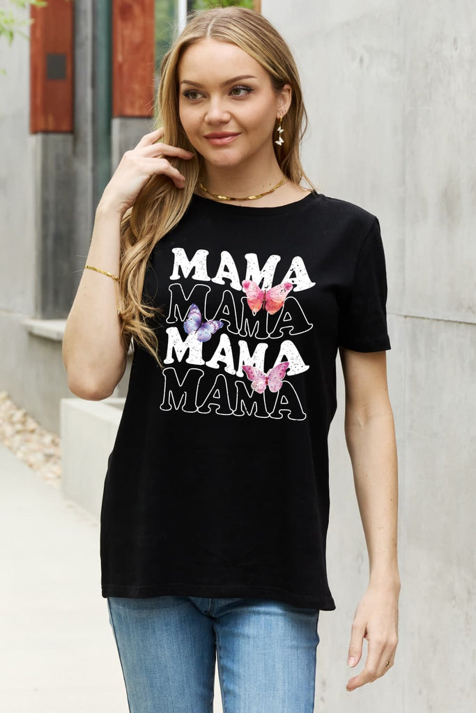 Simply Love MAMA Butterfly Graphic Cotton T-Shirt - Scarlet Avenue