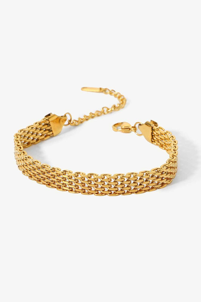 18K Gold-Plated Wide Chain Bracelet - Scarlet Avenue