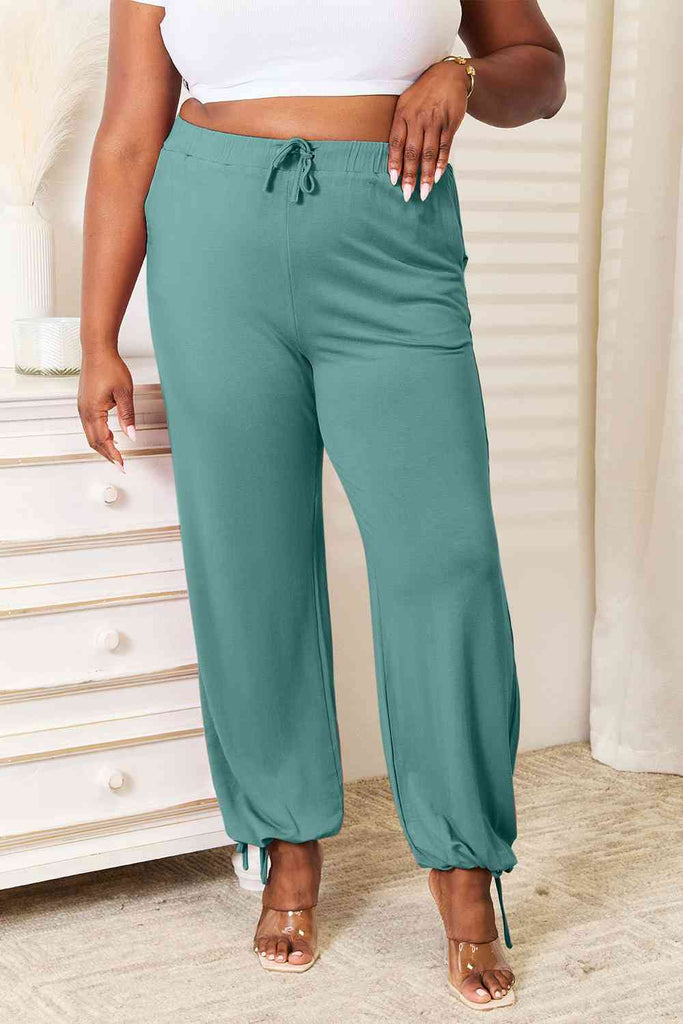 Basic Bae Full Size Soft Rayon Drawstring Waist Pants with Pockets - Scarlet Avenue