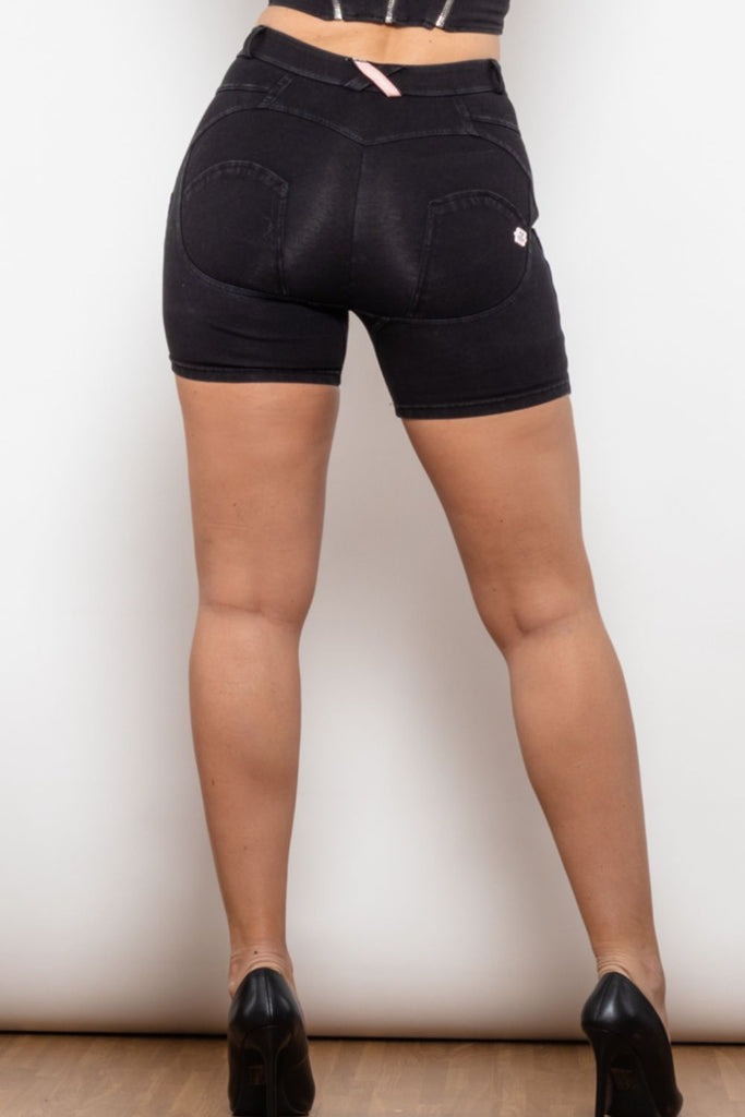 Full Size Side Stripe Buttoned Denim Shorts - Scarlet Avenue