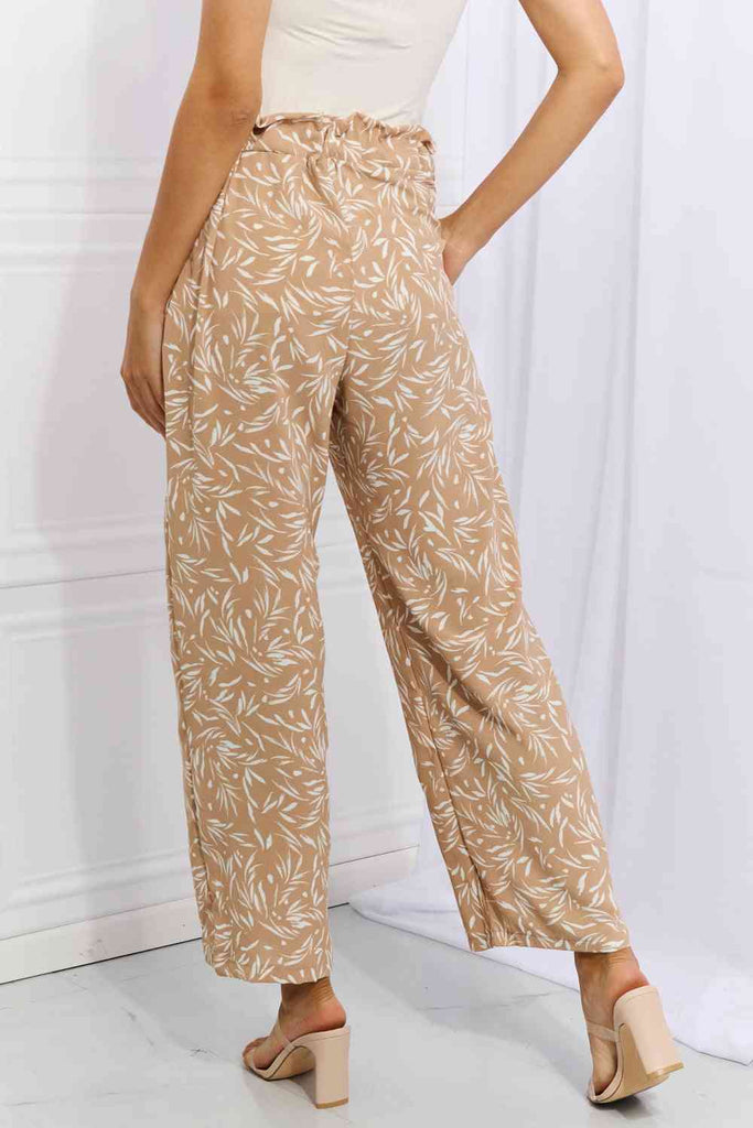 Heimish Right Angle Full Size Geometric Printed Pants in Tan - Scarlet Avenue