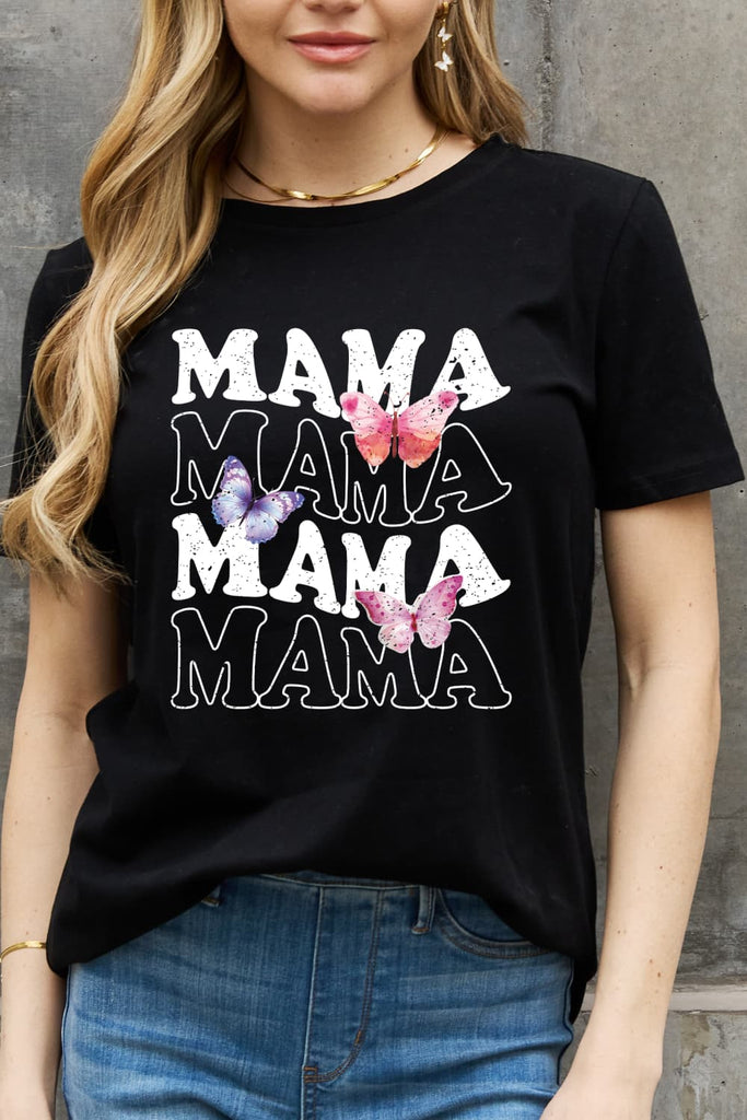 Simply Love MAMA Butterfly Graphic Cotton T-Shirt - Scarlet Avenue