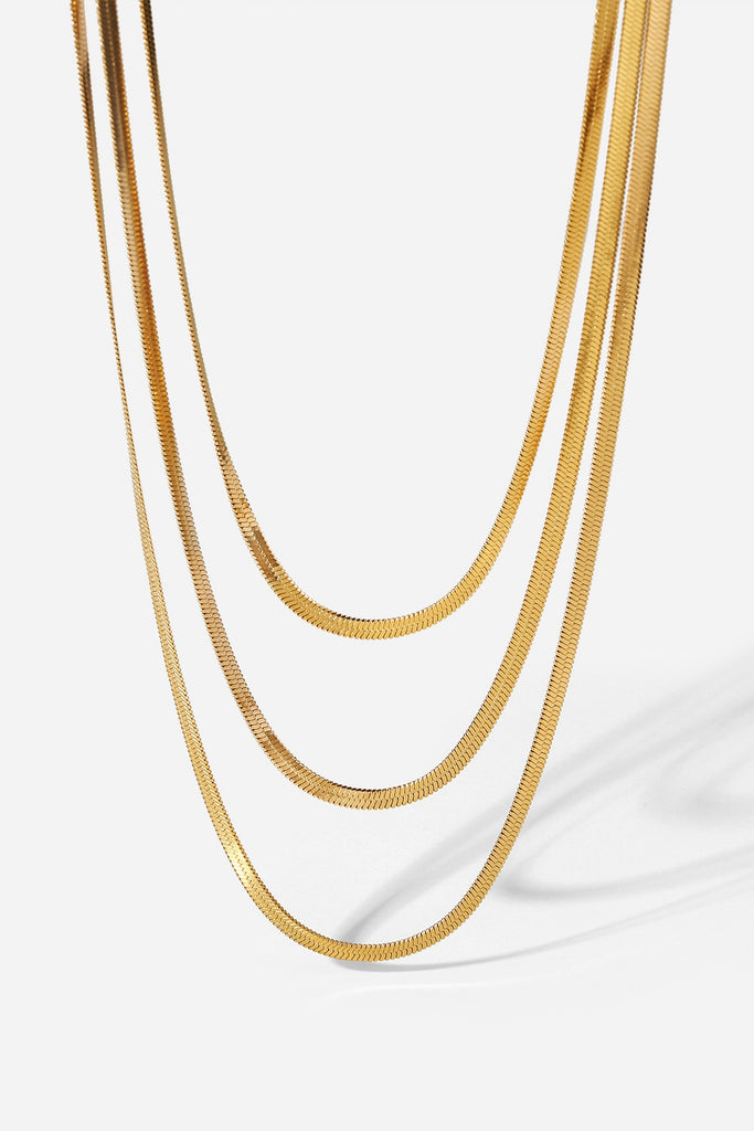 Triple-Layered Snake Chain Necklace - Scarlet Avenue