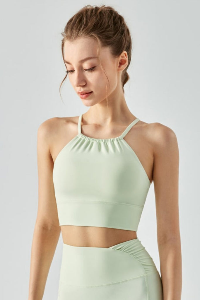 Crisscross Gathered Detail Cropped Sports Cami - Scarlet Avenue